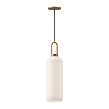 Load image into Gallery viewer, Soji Pendant Light in Aged Gold/Opal Matte Glass (Large).
