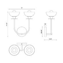 Load image into Gallery viewer, Sylvia Bath Wall Light - line drawing.
