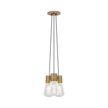 Load image into Gallery viewer, Alva 3-Light LED Pendant Light in Black / White/Aged Brass.
