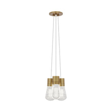 Load image into Gallery viewer, Alva 3-Light LED Pendant Light in White/Aged Brass.
