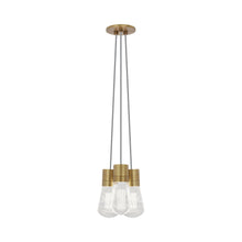 Load image into Gallery viewer, Alva 3-Light LED Pendant Light in Gray/Aged Brass.
