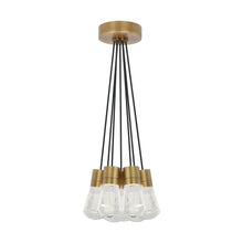 Load image into Gallery viewer, Alva 7-Light LED Pendant Light in Aged Brass/Black.
