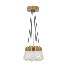 Load image into Gallery viewer, Alva 7-Light LED Pendant Light in Aged Brass/Black/White.
