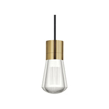 Load image into Gallery viewer, Alva LED Pendant Light in Black/Aged Brass.
