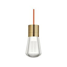 Load image into Gallery viewer, Alva LED Pendant Light in Orange/Aged Brass.
