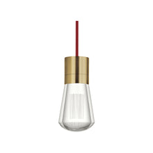 Load image into Gallery viewer, Alva LED Pendant Light in Red/Aged Brass.
