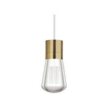 Load image into Gallery viewer, Alva LED Pendant Light in White/Aged Brass.
