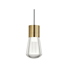 Load image into Gallery viewer, Alva LED Pendant Light in Gray/Aged Brass.

