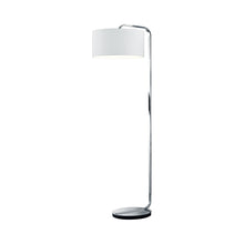 Load image into Gallery viewer, Cannes Floor Lamp in Satin Nickel/White.
