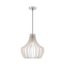 Load image into Gallery viewer, Wood Pendant Light with Tapered Round Shade.
