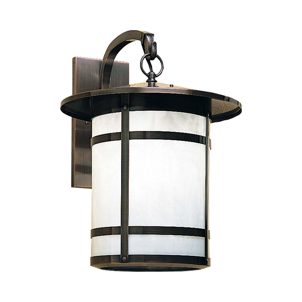 Berkeley Wall Light in Antique Copper (White Opalescent).