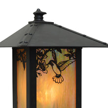 Load image into Gallery viewer, Evergreen Hummingbird Outdoor Wall Light in Detail.
