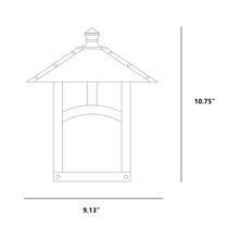 Load image into Gallery viewer, Evergreen Hummingbird Outdoor Wall Light - line drawing.
