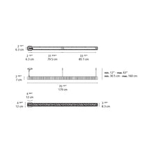 Load image into Gallery viewer, Calipso LED Linear Suspension Light - line drawing.
