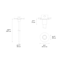 Load image into Gallery viewer, La Linea LED Vertical Ceiling Light - line drawing.
