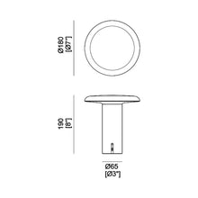 Load image into Gallery viewer, Takku LED Table Lamp line drawing.
