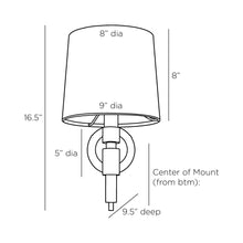 Load image into Gallery viewer, Allman Wall Light - line drawing.
