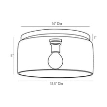 Load image into Gallery viewer, Cut Flush Mount Ceiling Light - line drawing.
