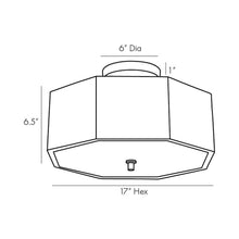 Load image into Gallery viewer, Grespan Semi Flush Mount Ceiling Light - line drawing.
