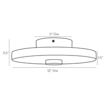Load image into Gallery viewer, Moers LED Flush Mount Ceiling Light - line drawing.

