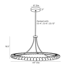 Load image into Gallery viewer, Santorini LED Chandelier - line drawing.
