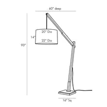 Load image into Gallery viewer, Sarsa Floor Lamp - line drawing.

