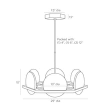 Load image into Gallery viewer, Savion LED Chandelier - line drawing.
