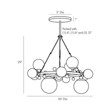 Load image into Gallery viewer, Troon Round Chandelier - line drawing.
