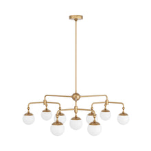 Load image into Gallery viewer, Utica Chandelier in Antique Brass.

