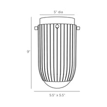 Load image into Gallery viewer, York Flush Mount Ceiling Light - line drawing.
