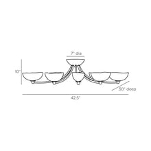 Load image into Gallery viewer, Zamora LED Flush Mount Ceiling Light - line drawing.

