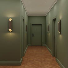 Load image into Gallery viewer, Ako LED Wall Light in hallway.
