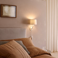 Load image into Gallery viewer, Arbor Plug-In Wall Light in bedroom.
