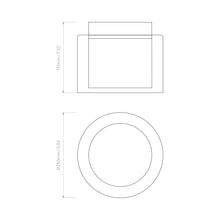 Load image into Gallery viewer, Arezzo Flush Mount Ceiling Light - line drawing.

