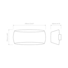 Load image into Gallery viewer, Aria 370 Wall Light - line drawing.
