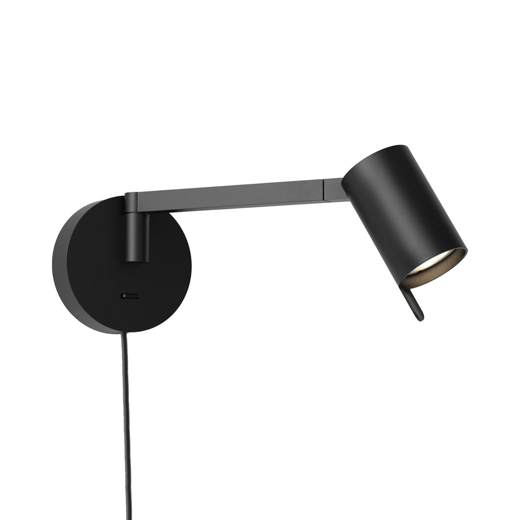 Ascoli Swing Plug-In Wall Light in Matt Black.