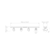 Load image into Gallery viewer, Ascoli Track Light - line drawing.
