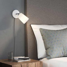 Load image into Gallery viewer, Carlton Wall Light in bedroom.
