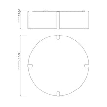 Load image into Gallery viewer, Elba Round Flush Mount Ceiling Light - line drawing.
