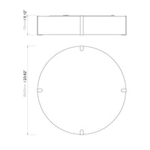 Load image into Gallery viewer, Elba Round Flush Mount Ceiling Light - line drawing.
