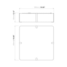 Load image into Gallery viewer, Elba Square Flush Mount Ceiling Light - line drawing.
