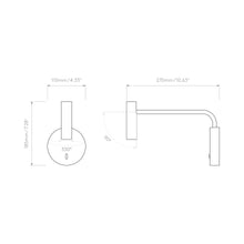 Load image into Gallery viewer, Enna LED Wall Light - line drawing.
