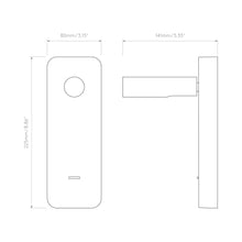 Load image into Gallery viewer, Enna LED Wall Light with USB - line drawing.
