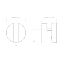 Load image into Gallery viewer, Enna Round LED Wall Light - line drawing.
