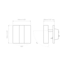 Load image into Gallery viewer, Enna Square LED Wall Light - line drawing.
