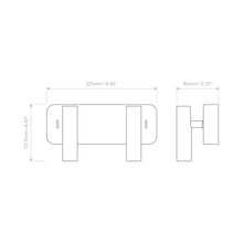 Load image into Gallery viewer, Enna Twin LED Wall Light - line drawing.

