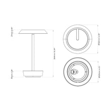 Load image into Gallery viewer, Halo LED Portable Table Lamp - line drawing.
