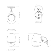Load image into Gallery viewer, Imari Adjustable Wall Light - line drawing.
