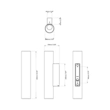 Load image into Gallery viewer, io LED Wall Light - line drawing.
