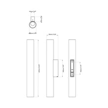 Load image into Gallery viewer, io LED Wall Light - line drawing.
